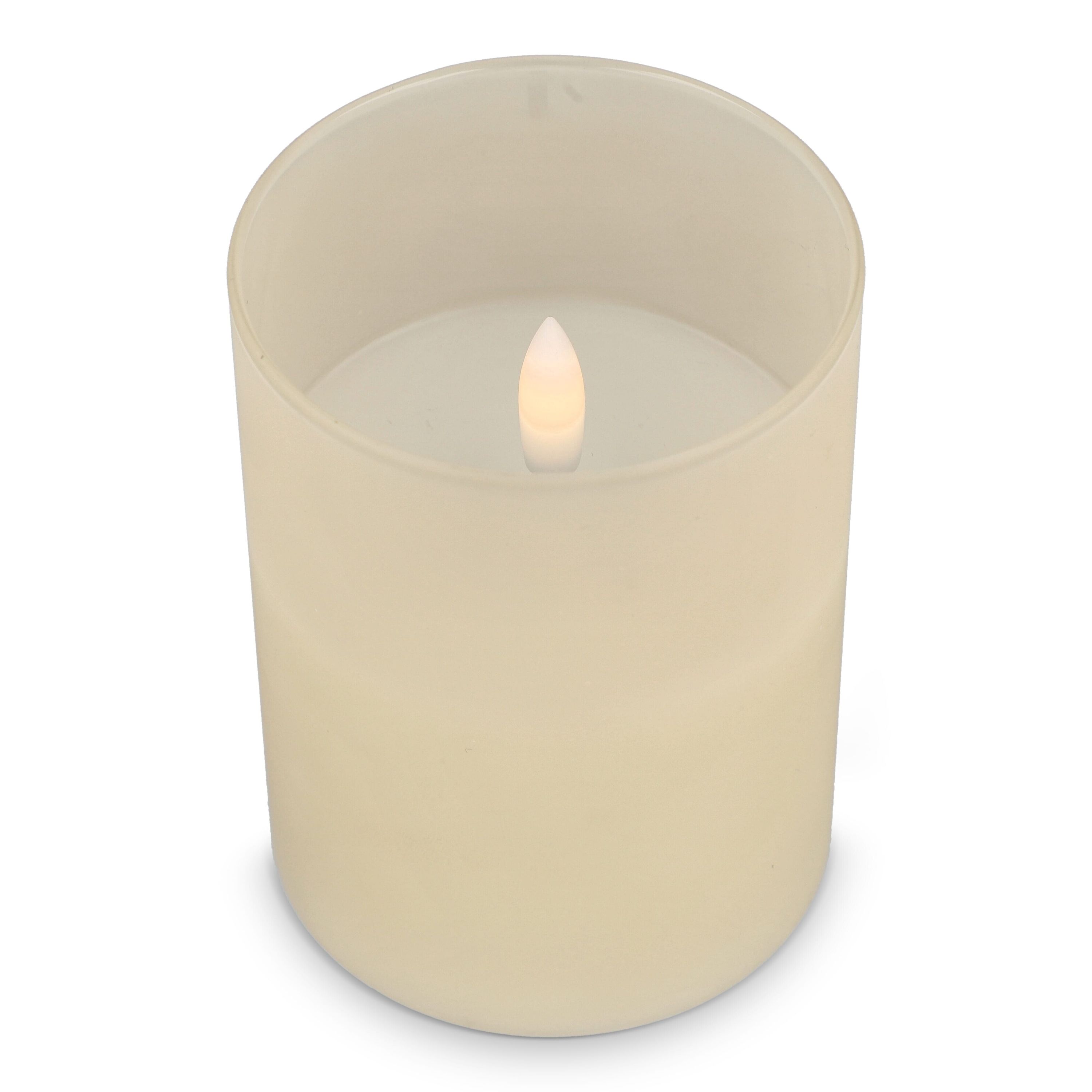 Nyelle Wiederaufladbare LED-Wachskerze im Glas - beige-450
