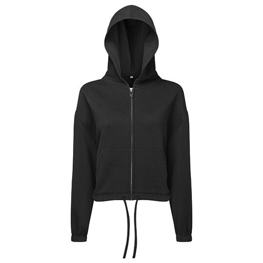 Women´s Recycled Drawstring Full-Zip Hoodie - black-601
