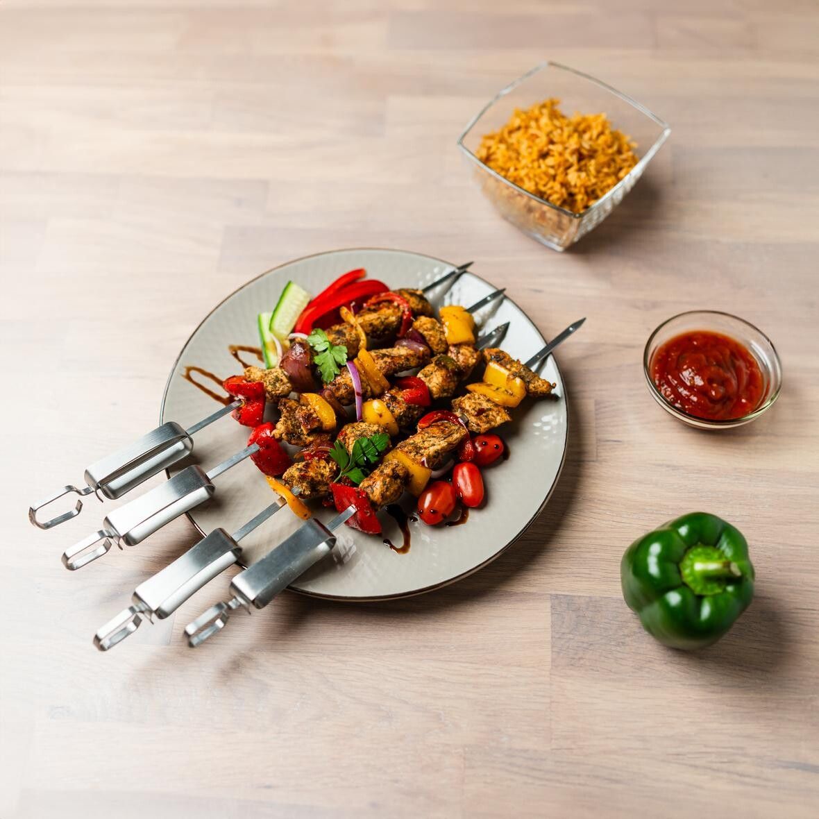 Grillspieß Picante, 4er Set - silber-860