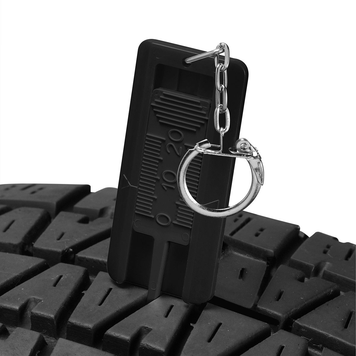 Reifenprofiltiefenmesser mit Kette - schwarz - schwarz-689