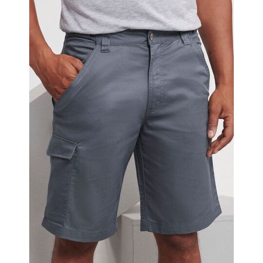Workwear Polycotton Twill Shorts - black-572