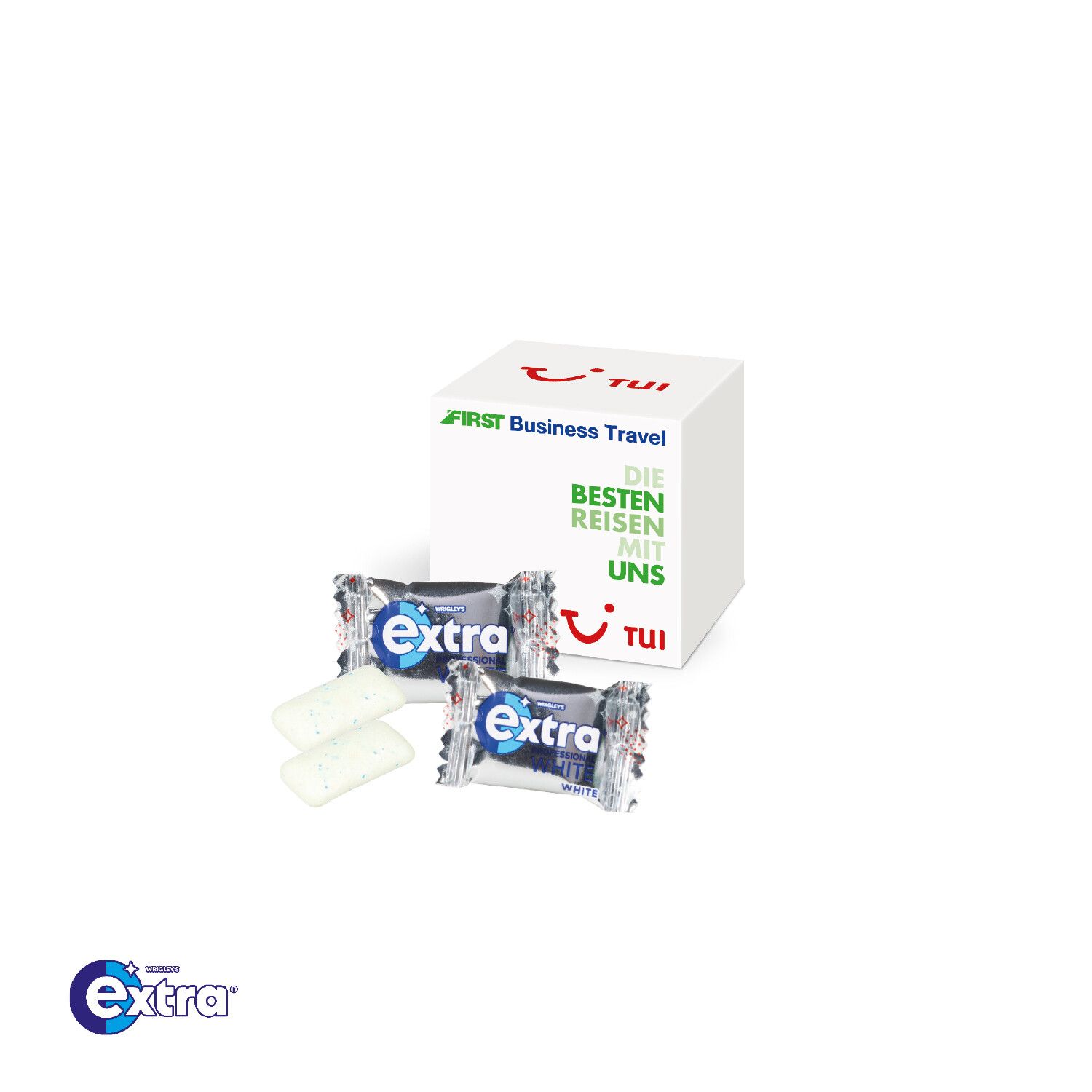 Werbewürfel mit Wrigley's Extra White Kaugummi-786