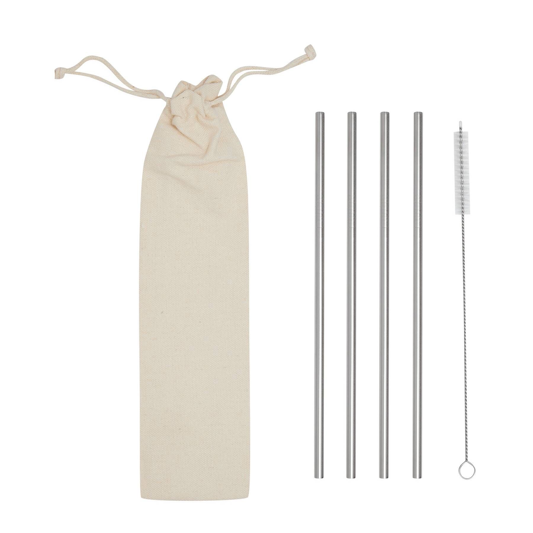 Edelstahl-Strohhalm-Set DRINK FRIENDLY - silber-145