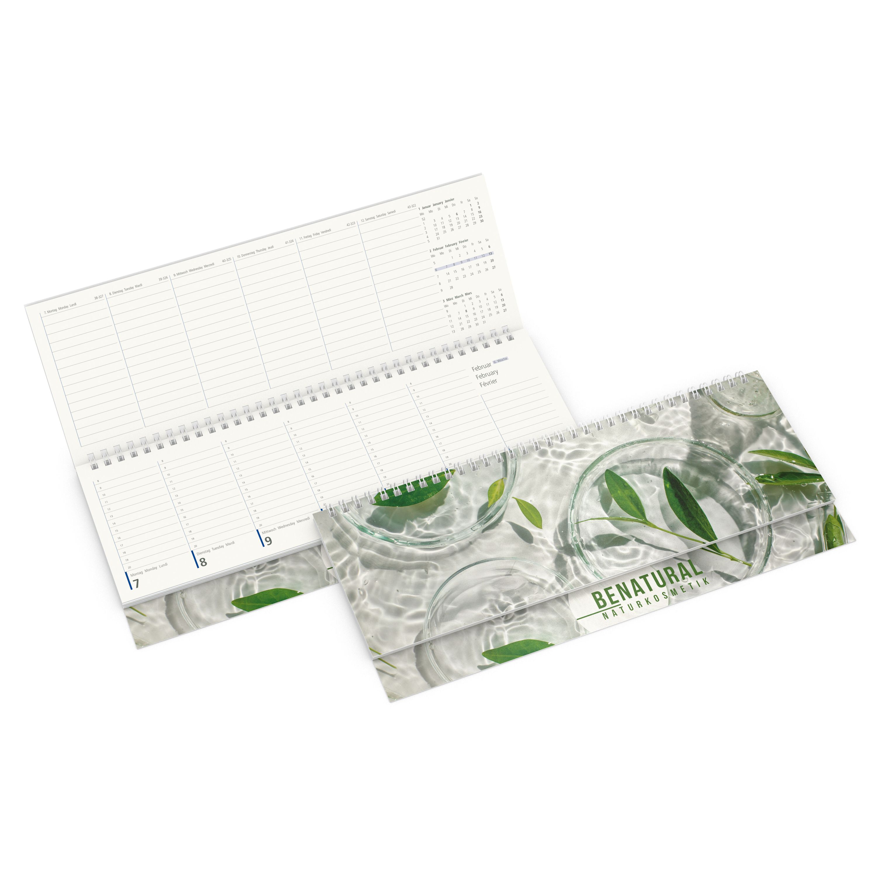 Tisch-Querkalender Compact RECYCLING, Softcover Naturkarton-717