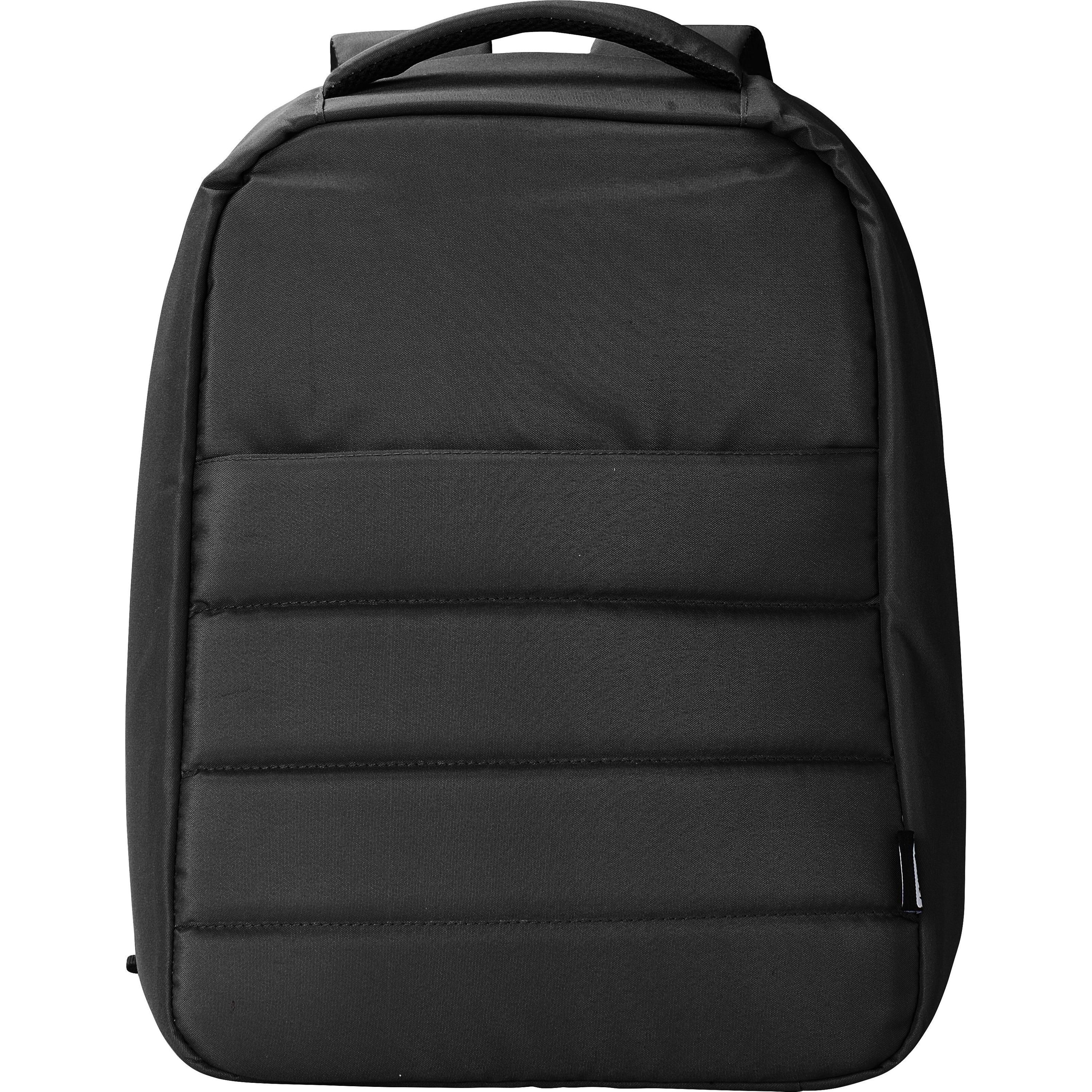 rPET-Polyester (300D) Anti-Diebstahl-Laptop-Rucksack Calliope - schwarz-400