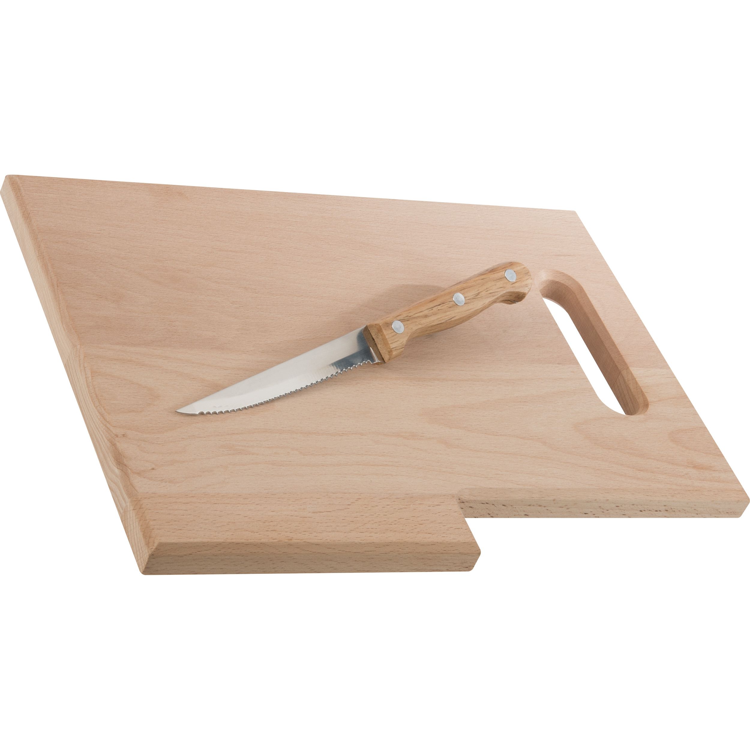 Holzbrett mit Messer Lizzano - braun-690