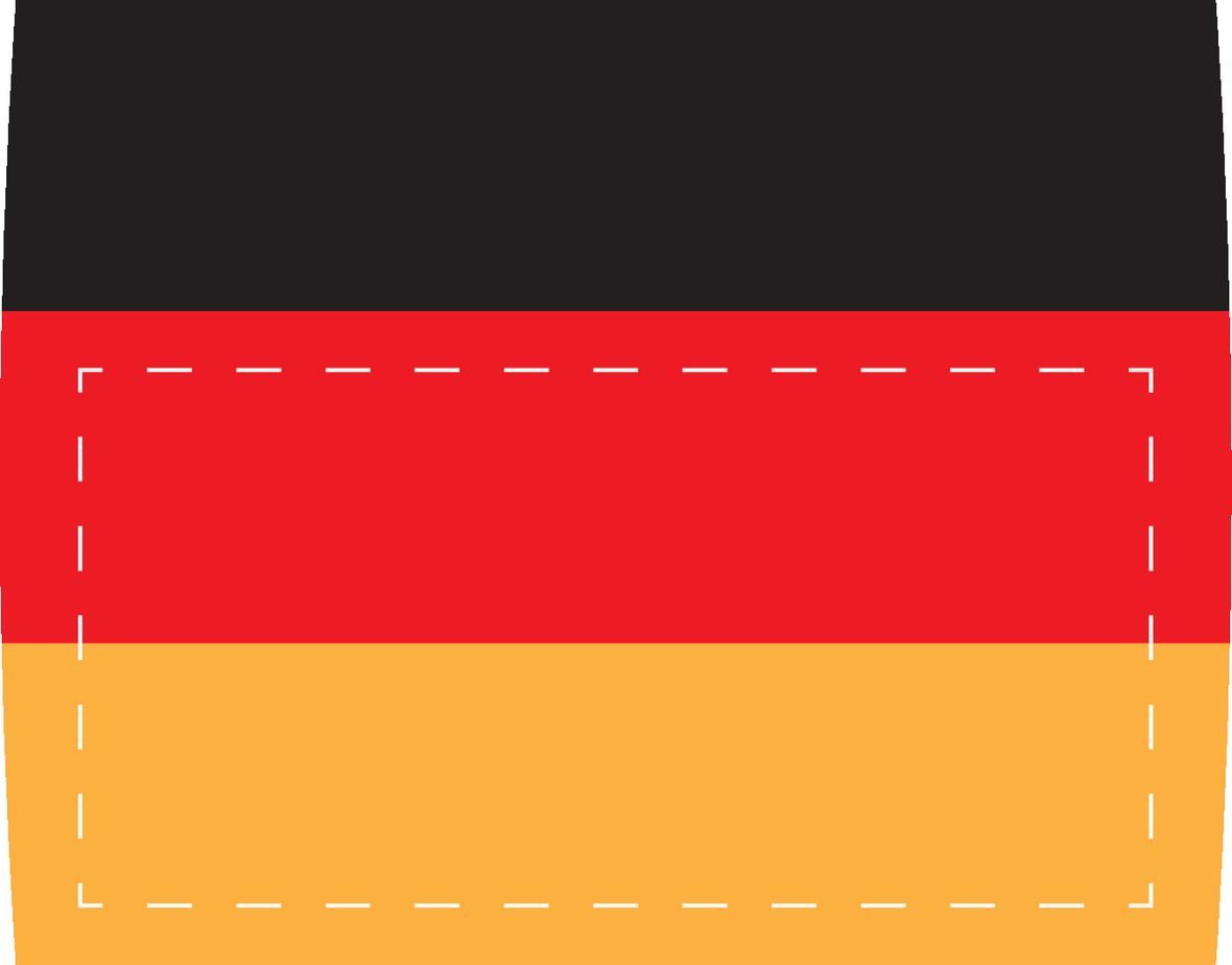 Veredelungsposition mittig auf gelbes und rotes Segment