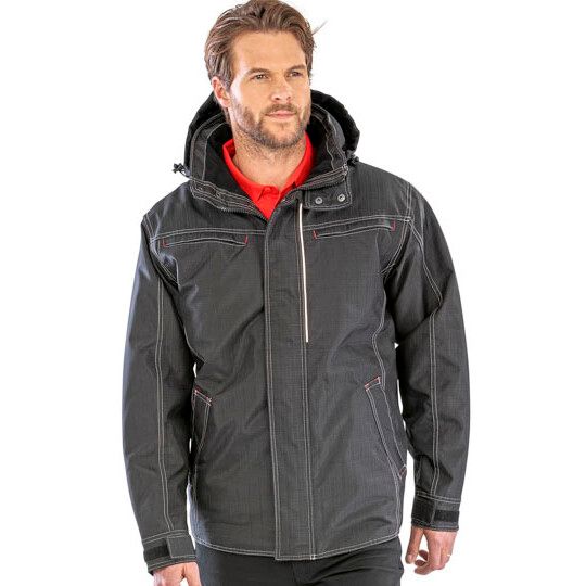 Denim Texture Rugged Jacket - navy-141