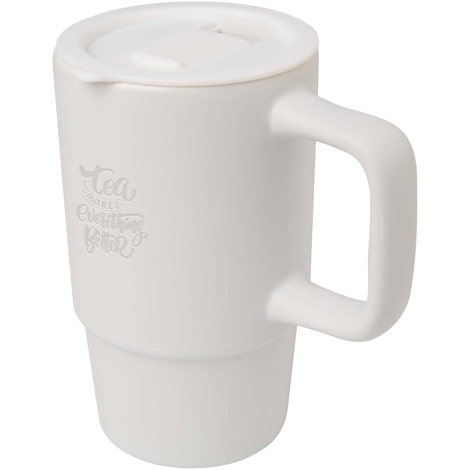 Carter 450 ml Keramiktasse mit Kunststoffdeckel - weiss-327