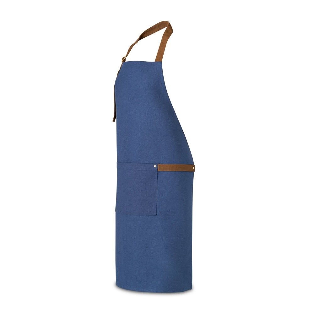 VESPER Schürze aus 100% Canvas-Baumwolle (300 g/m²) mit Metalldetails - blau-861