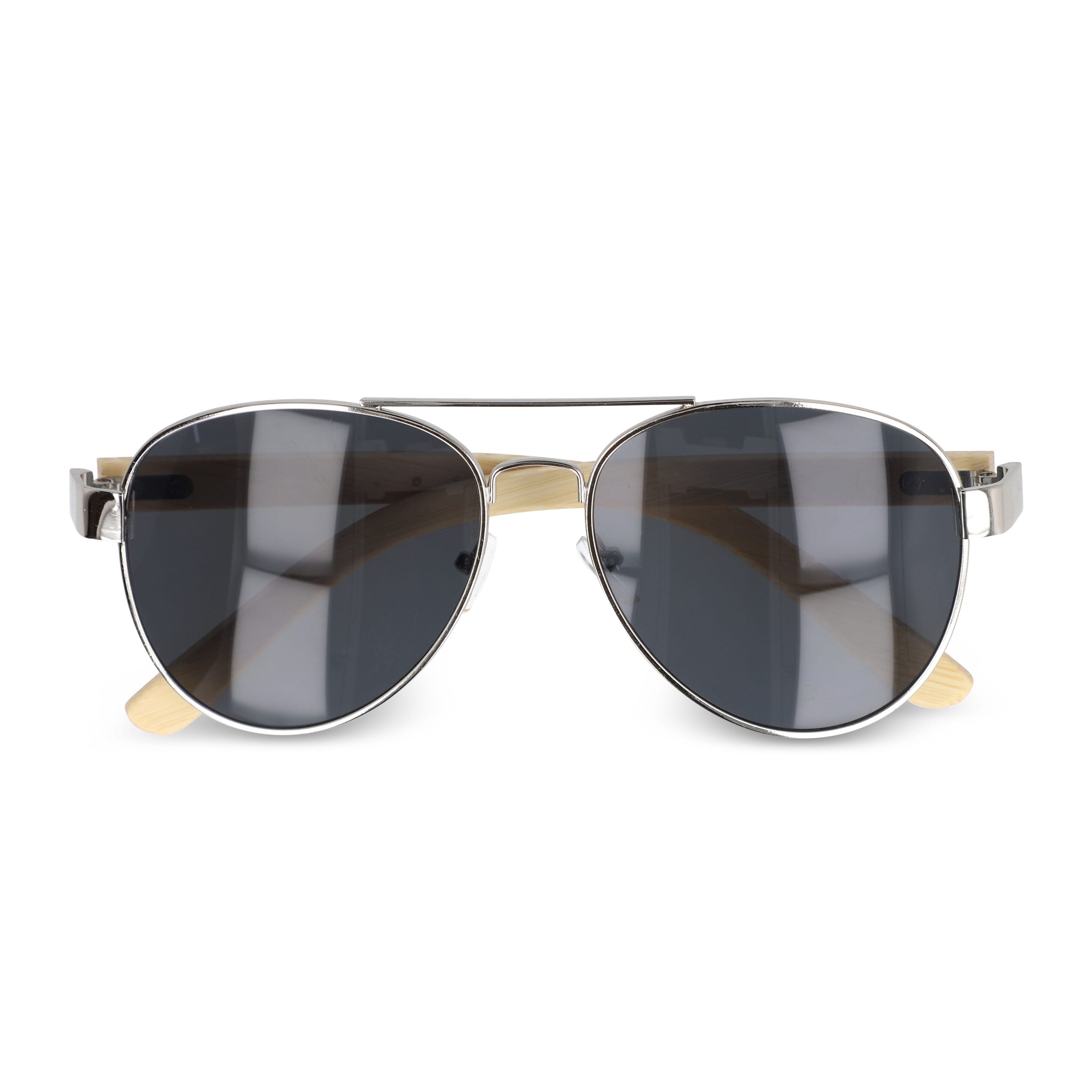 Piloten Sonnenbrille mit Bambus Bügeln - natur-392