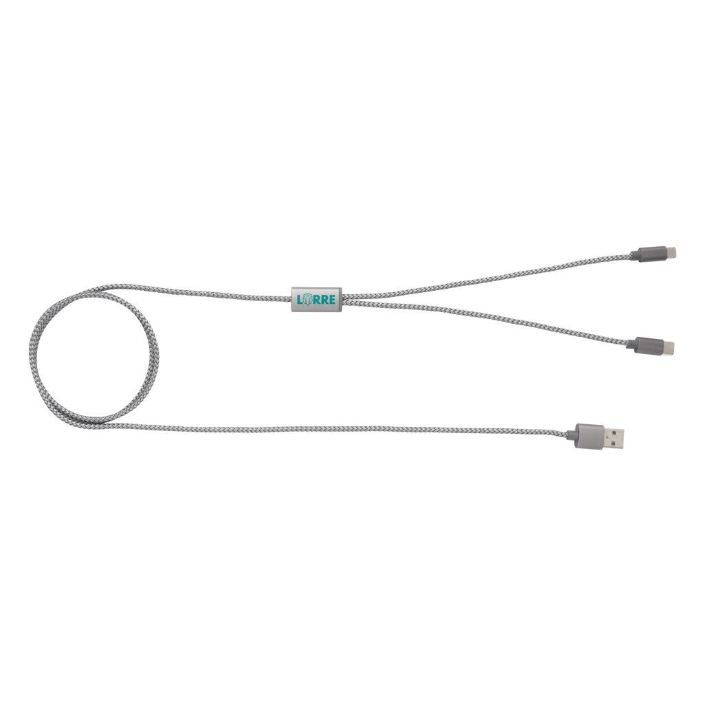 3-in-1 umwobenes Kabel - grau-69