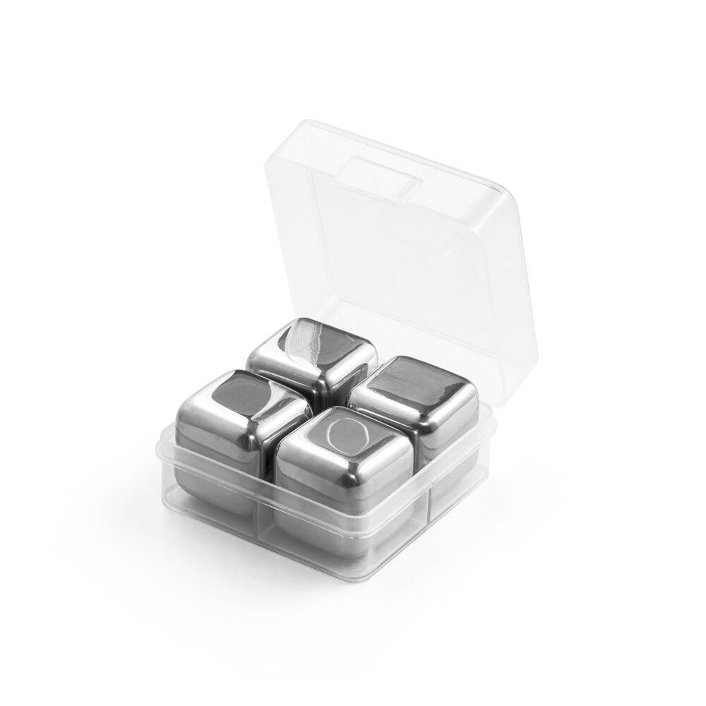 GLACIER Set mit wiederverwendbaren Würfeln aus rostfreiem Stahl - silber-651