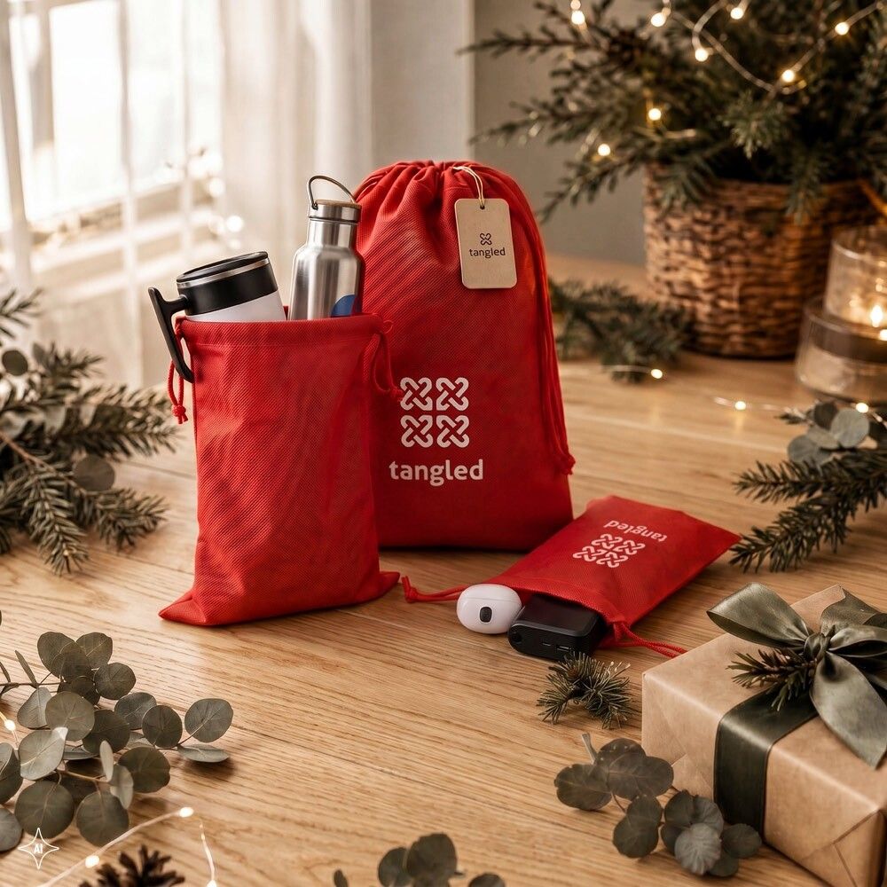 GIFT BAG L Großer heißversiegelter Vliesbeutel (60 g/m²) - schwarz-262