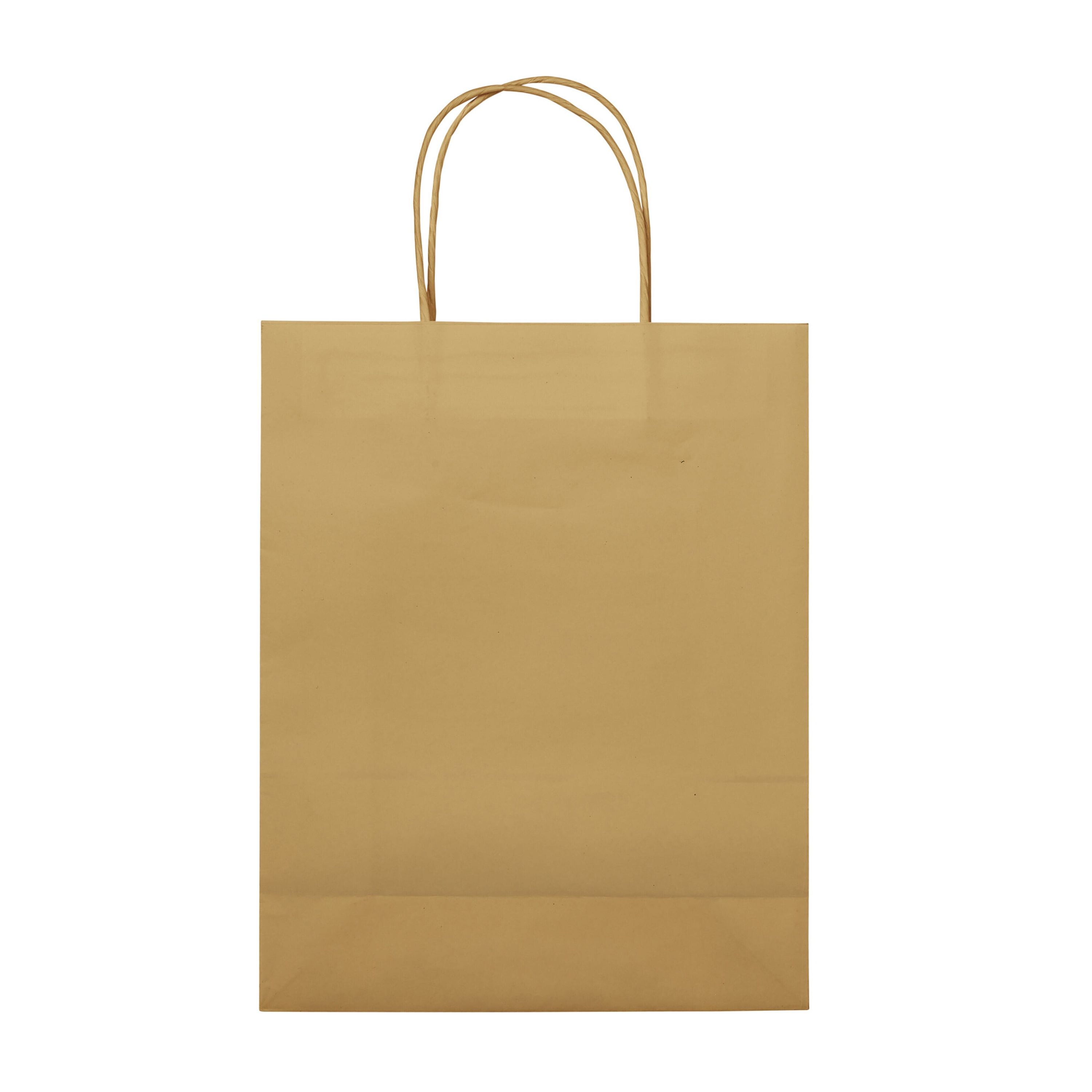 Mittlere Papiertasche im Eco Look 120g/m² - hellbraun-586