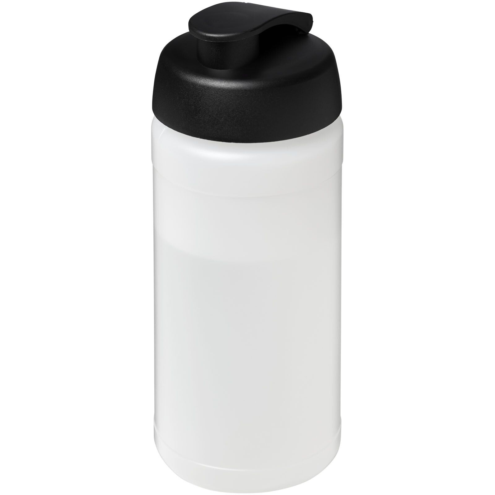 Baseline Plus 500 ml Sportflasche mit Klappdeckel - transparent -  schwarz-934