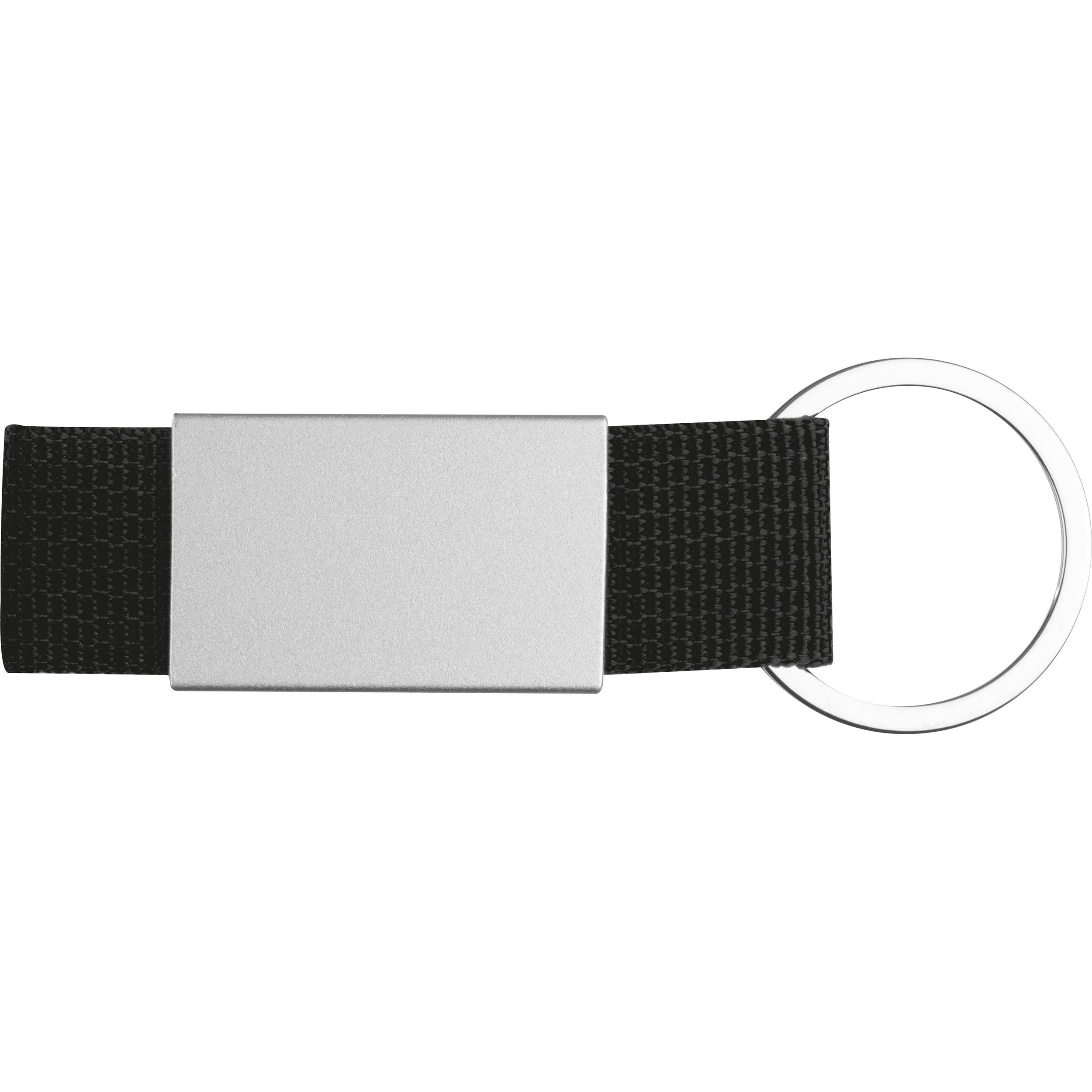 Schlüsselanhänger mit farbigem Stoffbändchen - schwarz-310