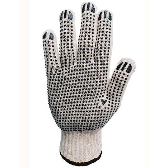 Robust Coarse Knitted Working Gloves Bursa - ecru - black-66