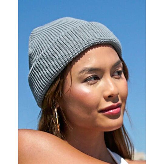 Recycled Yarn Waffle Knit Beanie - navy-268