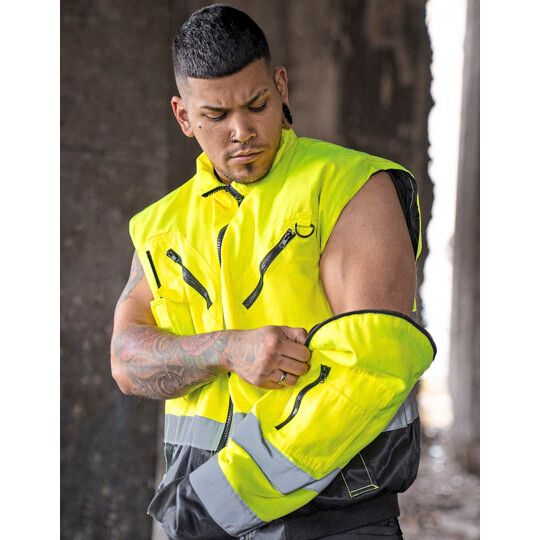 Robust 4-in-1 Hi-Vis Pilot Jacket Oslo - signal orange - black-679