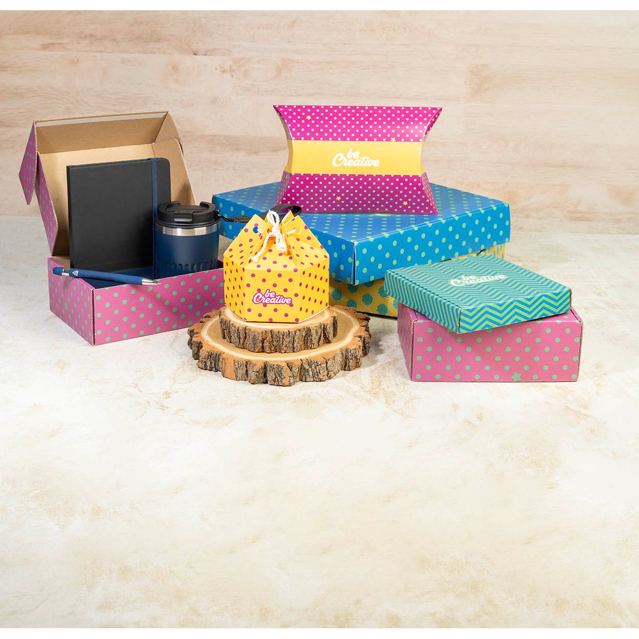 CreaBox HexaCord S Sechseckige Geschenkbox (94 x 82 x 88 mm) - weiß-687