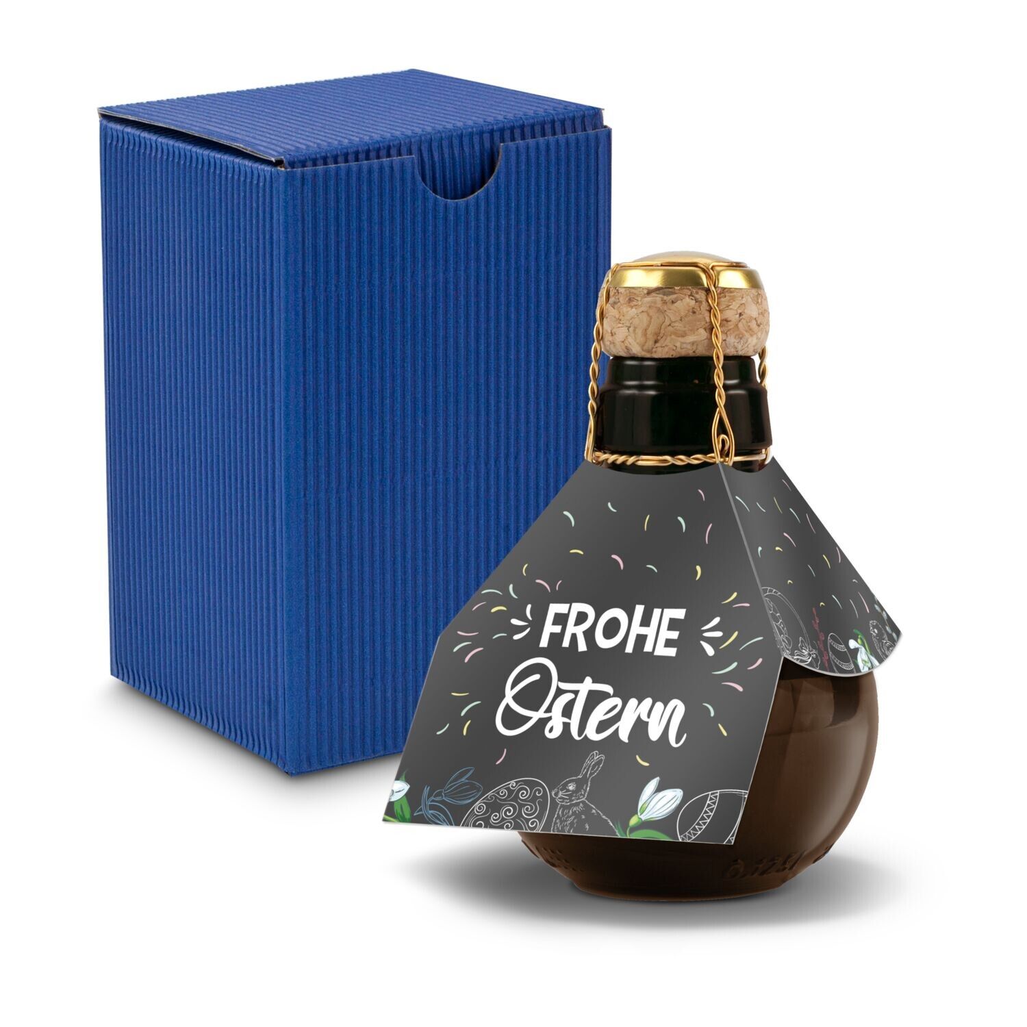 Kleinste Sektflasche der Welt - Frohe Ostern 125ml - blau-45