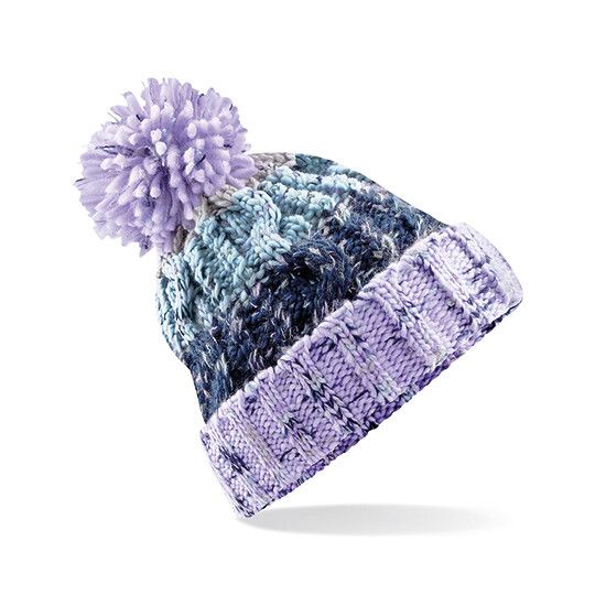 Corkscrew Pom Pom Beanie - lavender fizz-146
