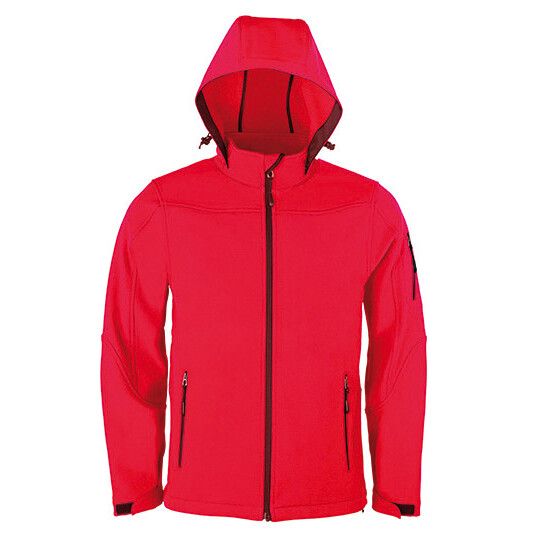 Men´s Hooded Soft-Shell Jacket - red-651