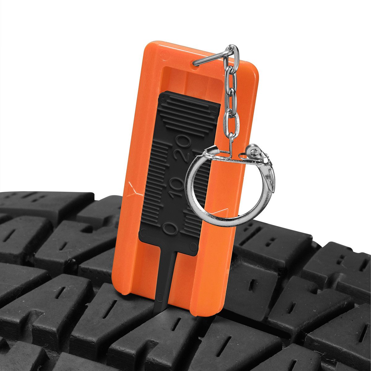 Reifenprofiltiefenmesser mit Kette - schwarz - orange-584