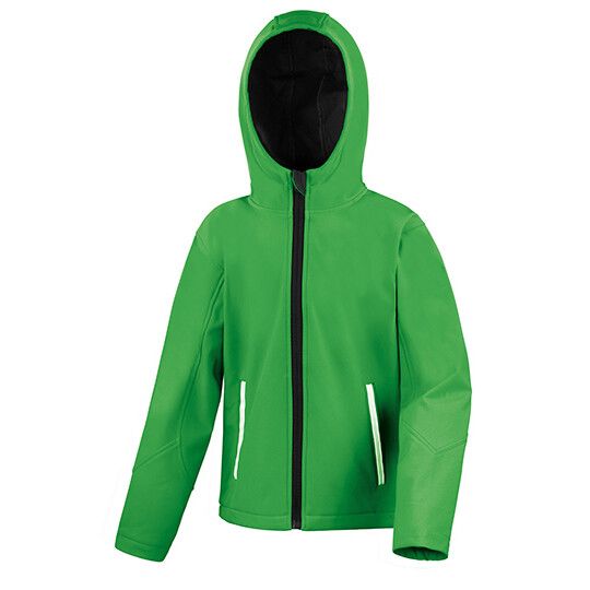 Junior TX Performance Hooded Soft Shell Jacket - vivid green - black-849