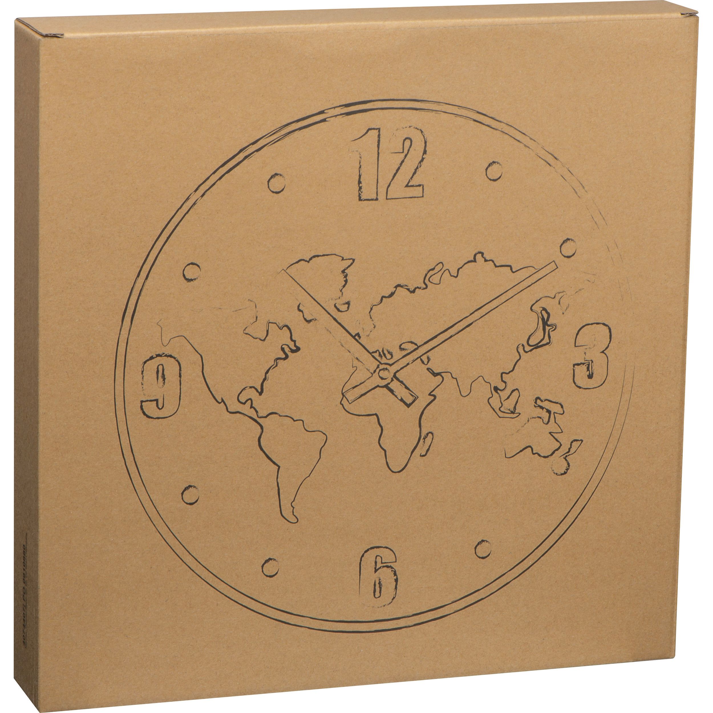 Wanduhr aus Aluminium mit Weltkarte - silbergrau-756