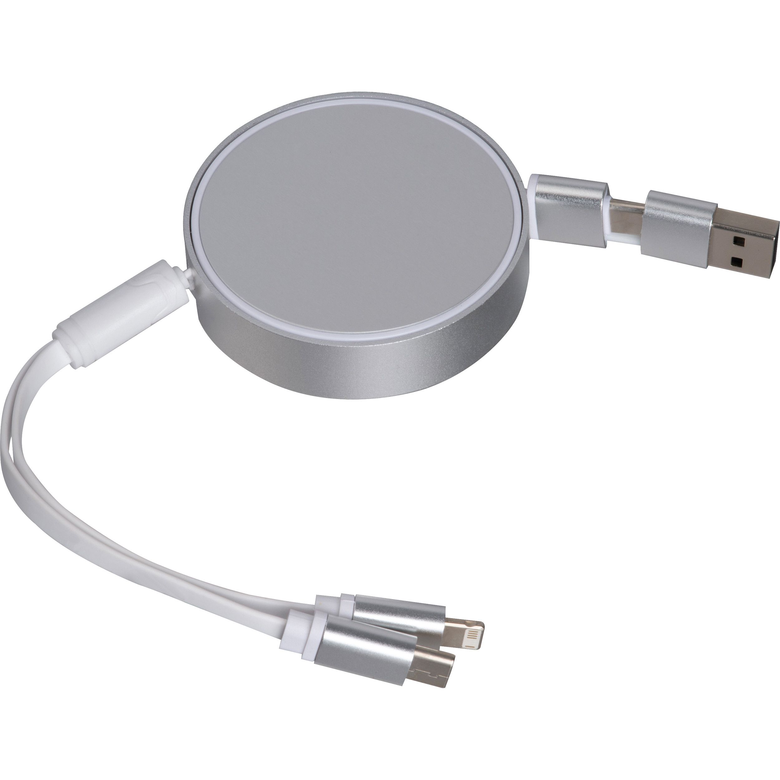 Ladekabel aus recyceltem Aluminium Ostend - silbergrau-445