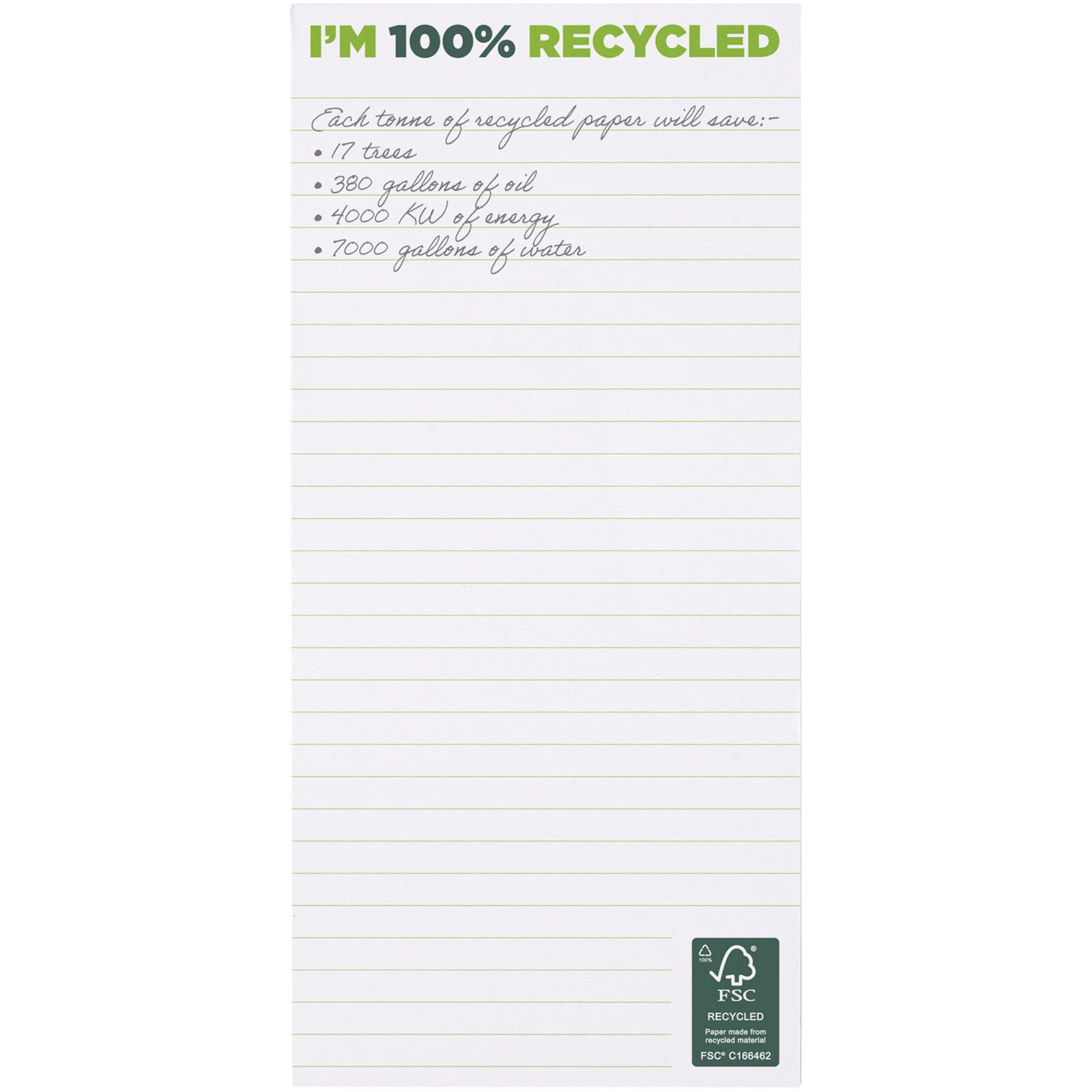 Desk-Mate 1/3 A4 recyclelter Notizblock - weiss-851