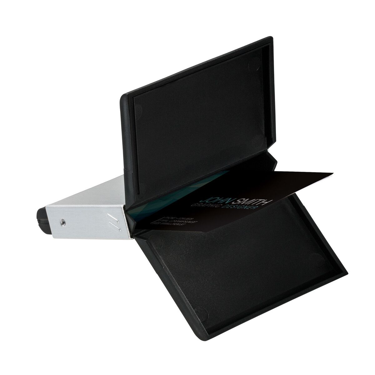 Kredit- und Visitenkartenbox REFLECTS-SARZEDO - silber - schwarz-978