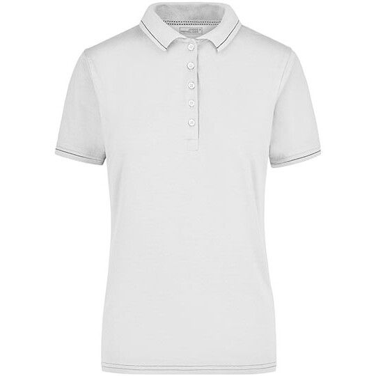Ladies´ Elastic Polo - white - black-938