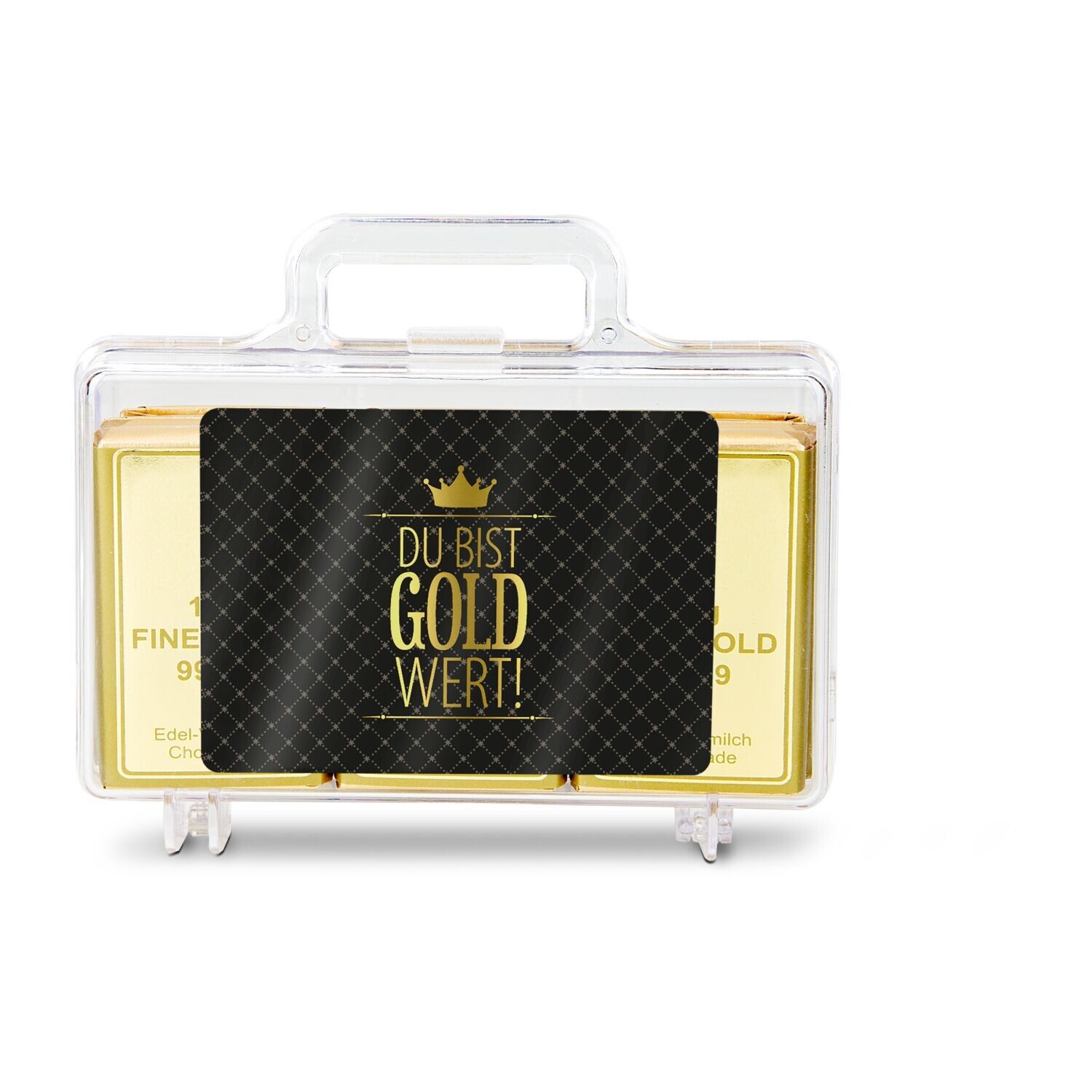 Du bist Gold wert - Goldkoffer mit 12 Goldbarren, Edelvollmilch-Schokolade (120 g)-324