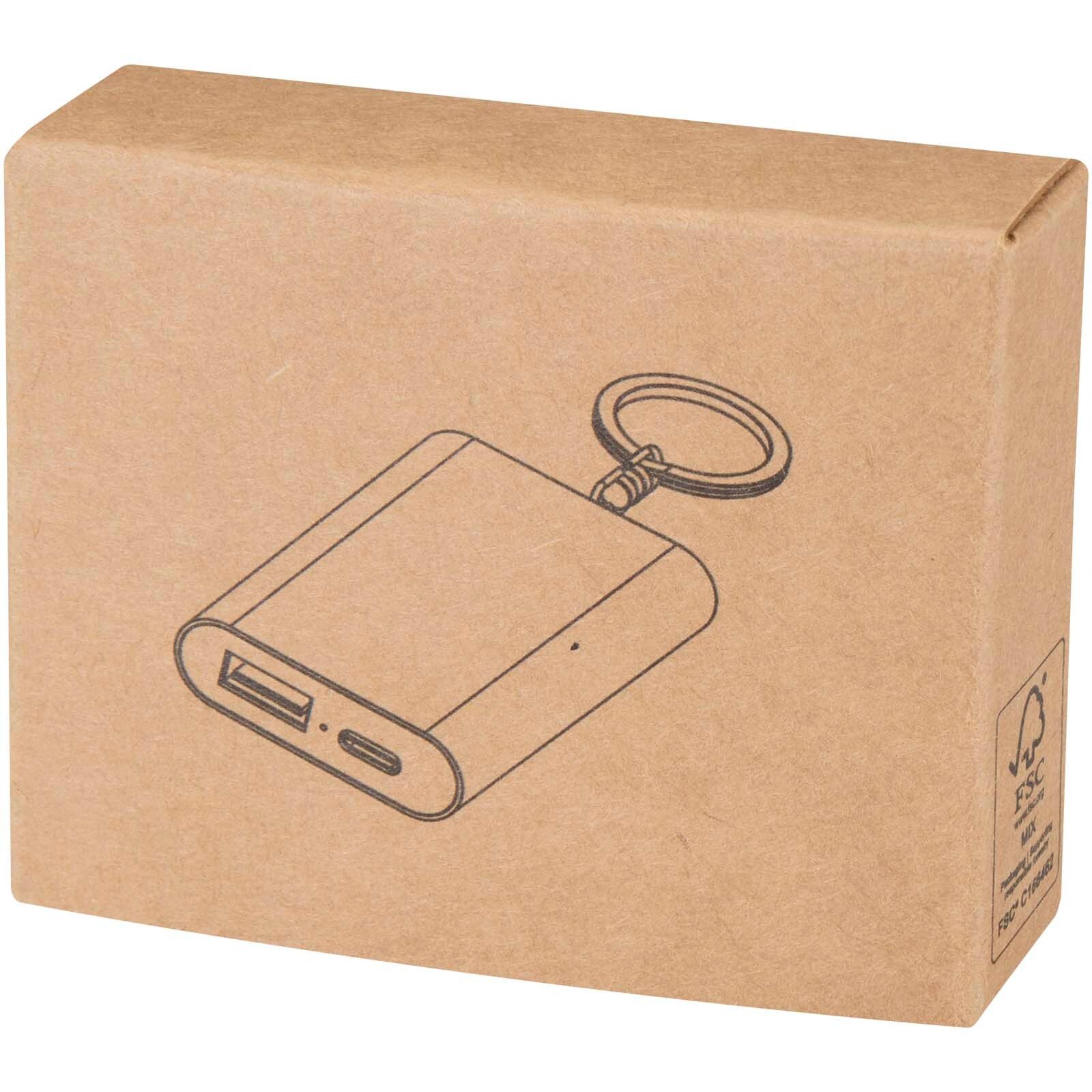 Arcturus 2000 mAh Powerbank aus recyceltem Aluminium mit Schlüsselanhänger - silber-215