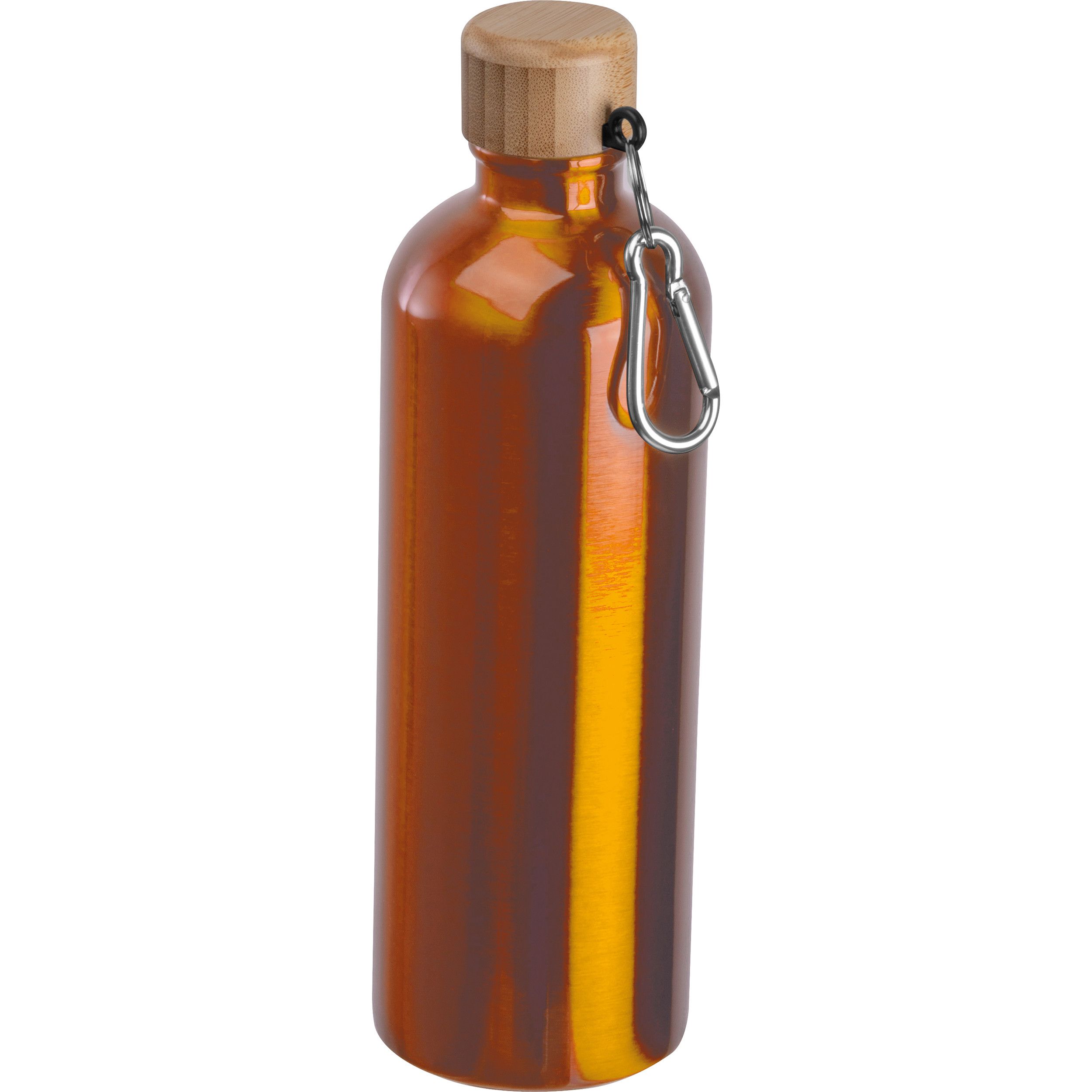 Edelstahltrinkflasche mit Karabiner, 750ml - orange-948