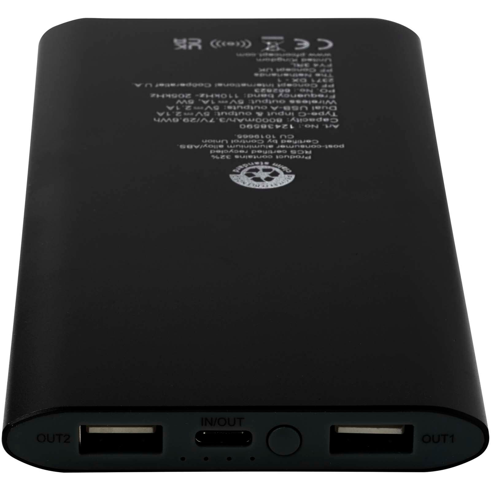 Juice 8000 mAh Typ-C kabellose Powerbank aus recyceltem Aluminium - schwarz-872