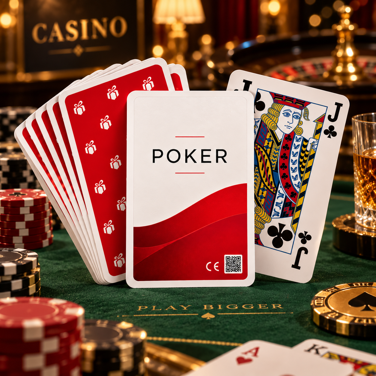 Spielkarten Poker/Romme in Klarsichtetui-625