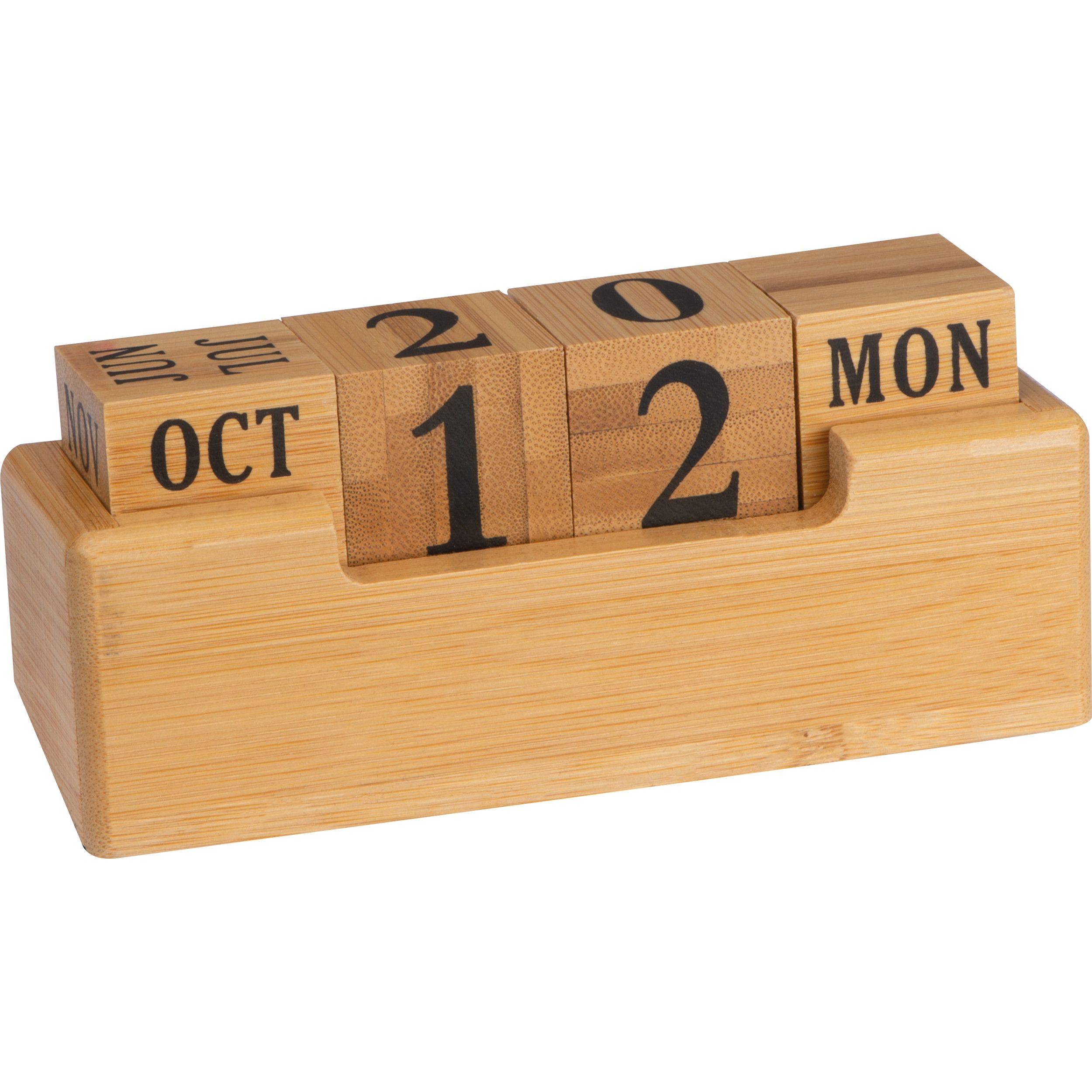 Schreibtischkalender aus Bambus - beige-520