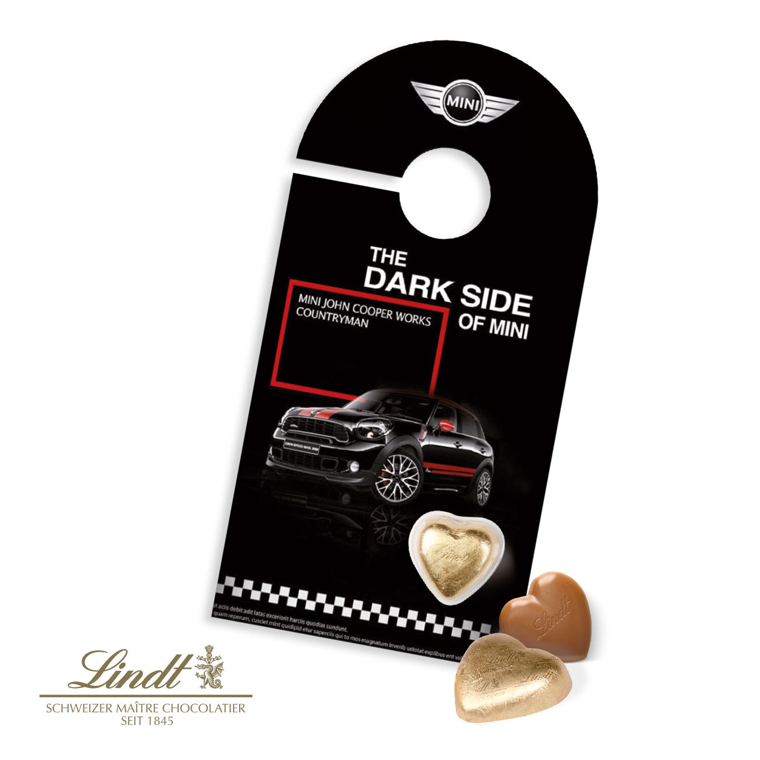 Schokokarte "Türanhänger" mit Lindt Herz-937