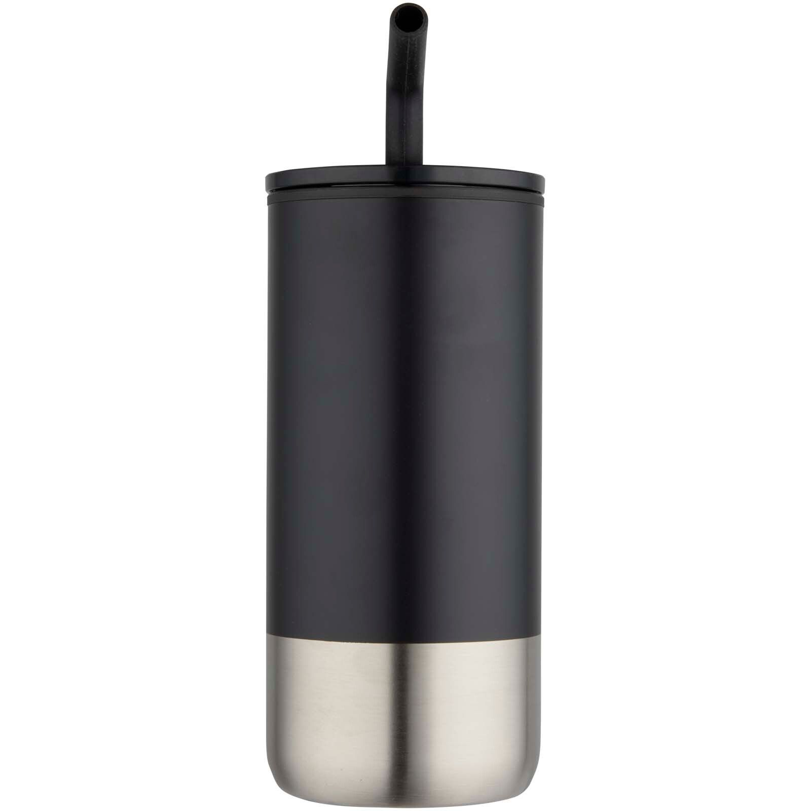 Grayson 480 ml RCS recycelter Isolierbecher mit Trinkhalm - schwarz-812