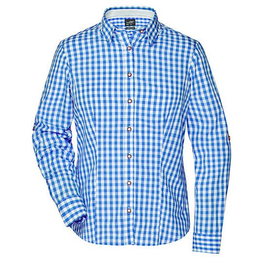 Ladies´ Traditional Shirt - royal - white-248