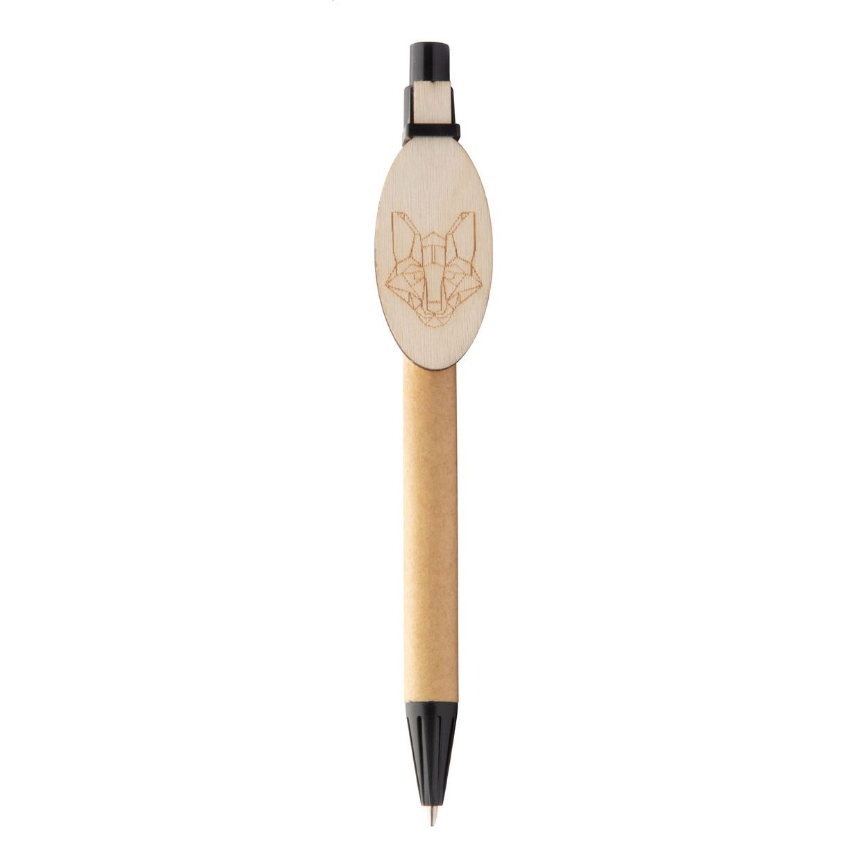 Kugelschreiber CreaClip Eco - schwarz - natur-232