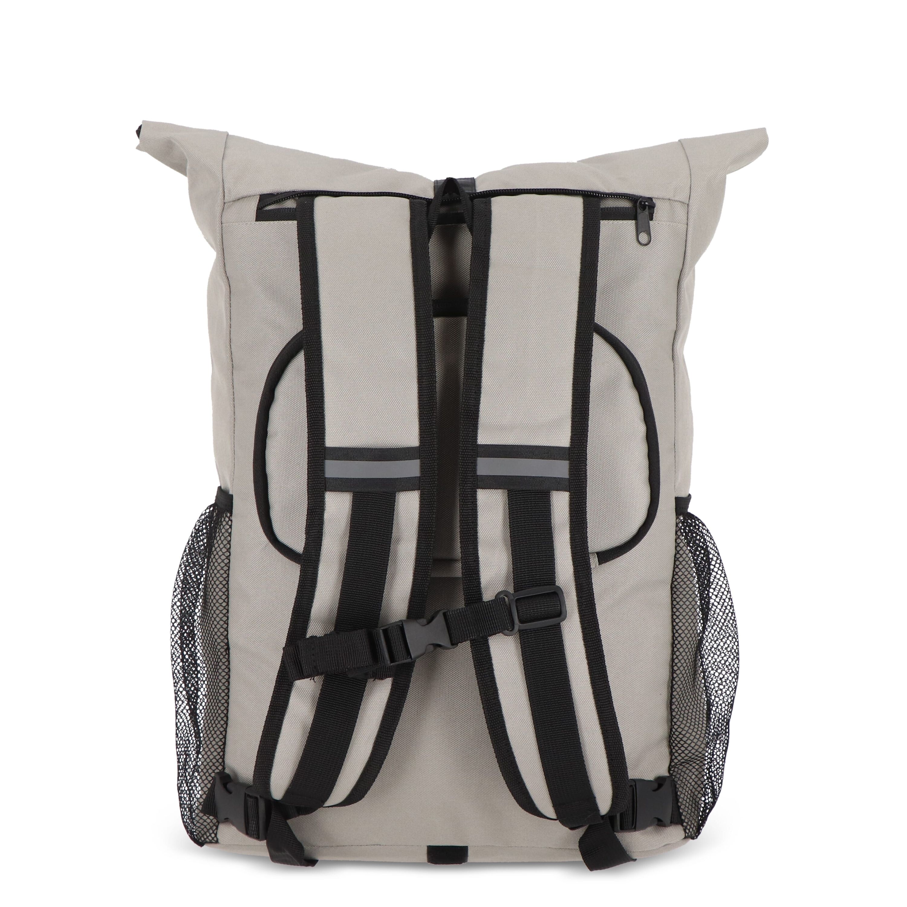 R-PET 600D Rolltop Fahrrad-Rucksack 20L - grau-859