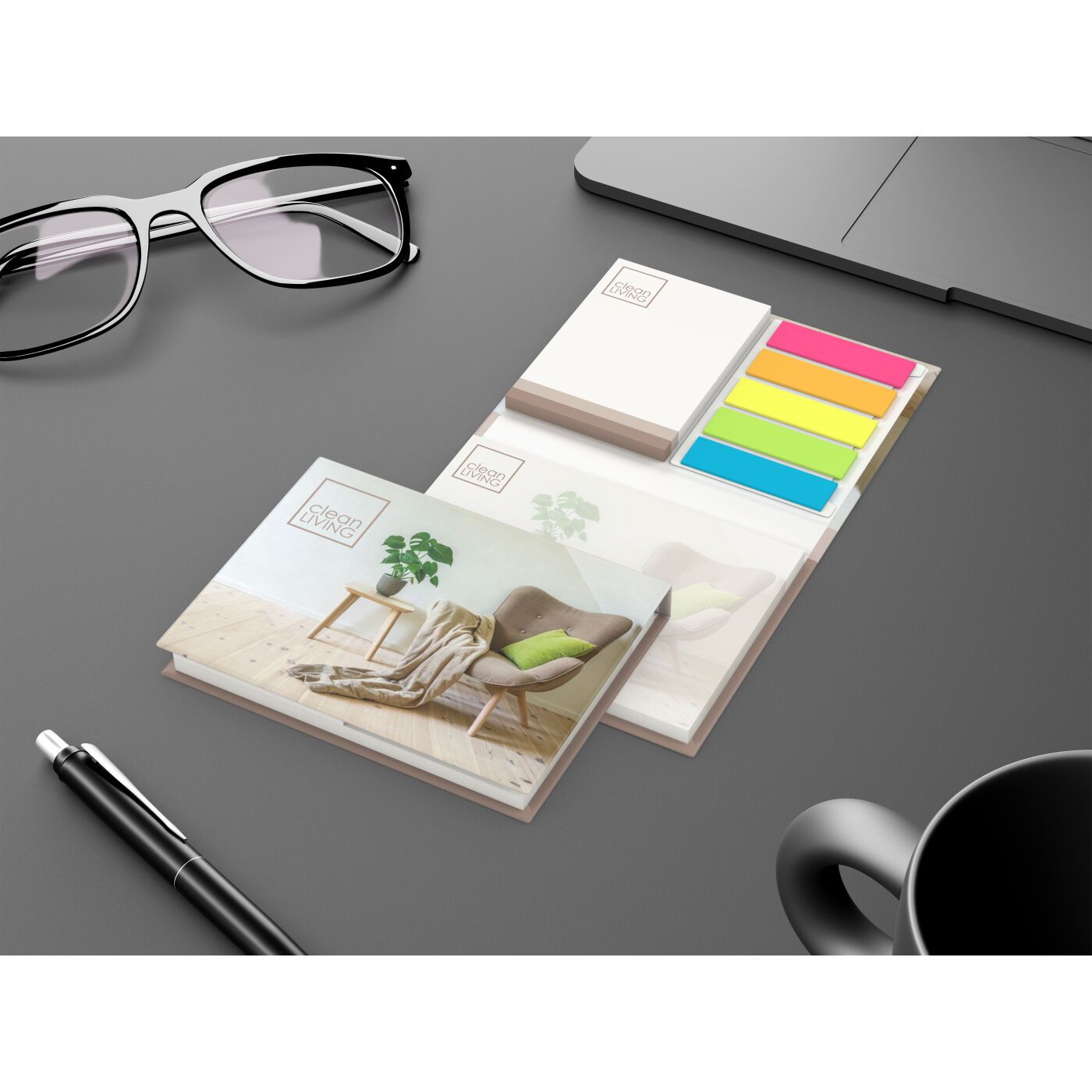 Haftnotiz-Set Brüssel RECYCLING, Individuell, Hardcover Papier matt-663