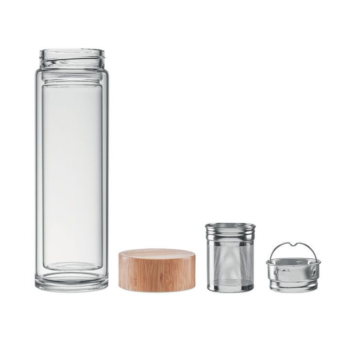 Trinkflasche Glas 400ml BATUMI GLASS - transparent-367