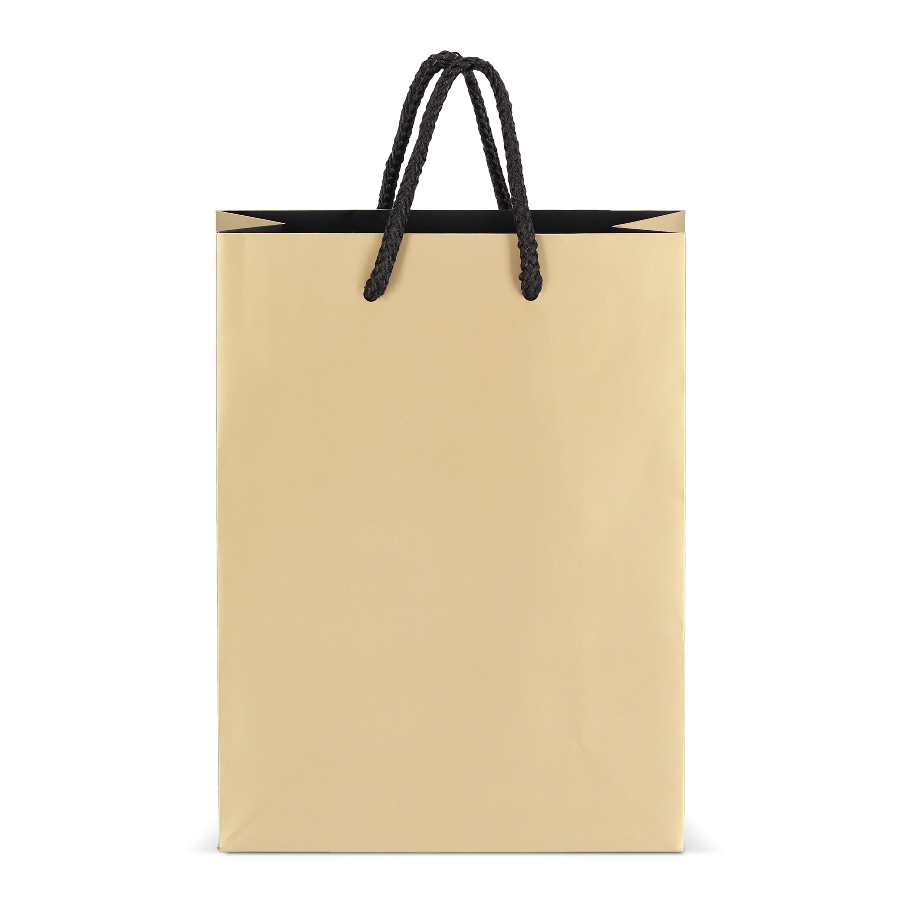 Papier Geschenktasche 18 x 8 x 24cm 200g/m² - gold-66