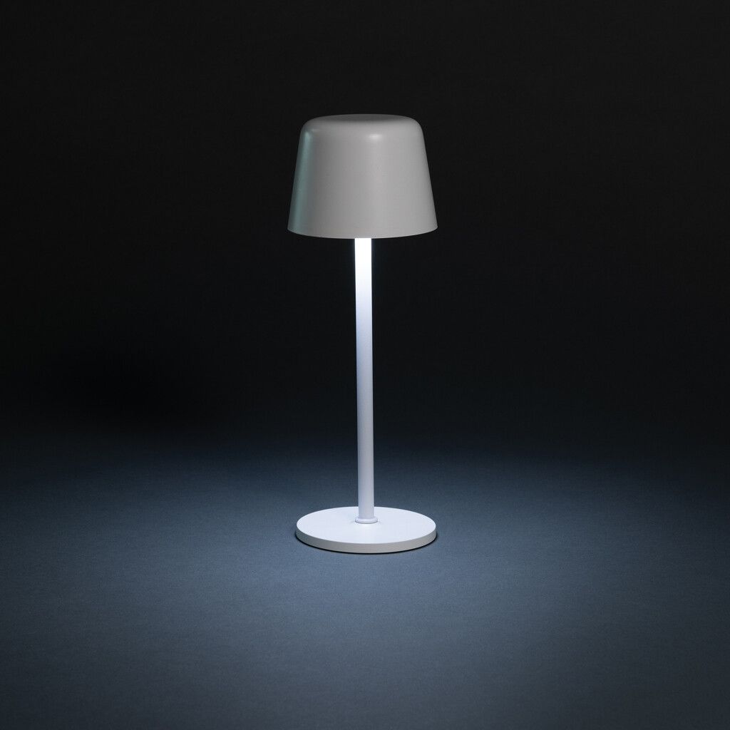Zenic USB Tischleuchte aus RCS recyceltem Kunststoff - weiß-747